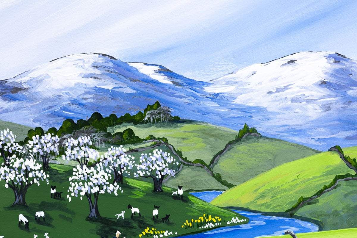 Lyth Valley Damson Blossom Anne Blundell Framed