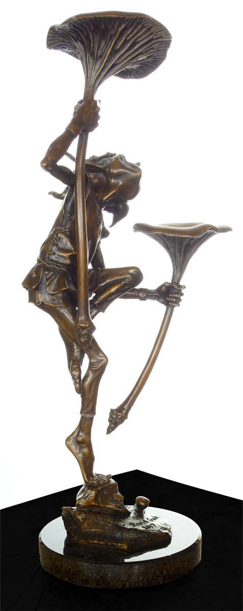 Goblin With Mushroom - Bronze Sculpture David Goode Loose