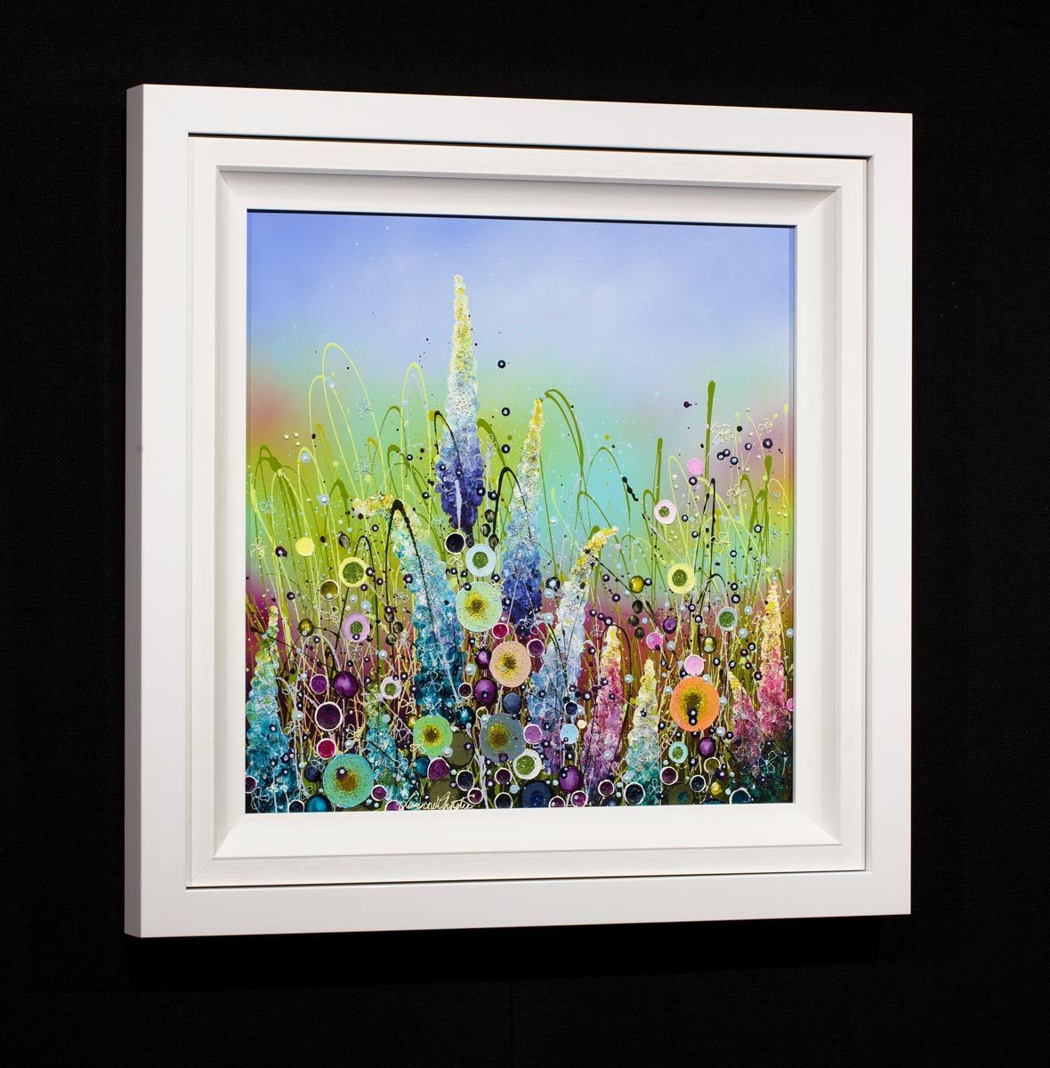 Embellished Wild Flowers - Original Leanne Christie Framed