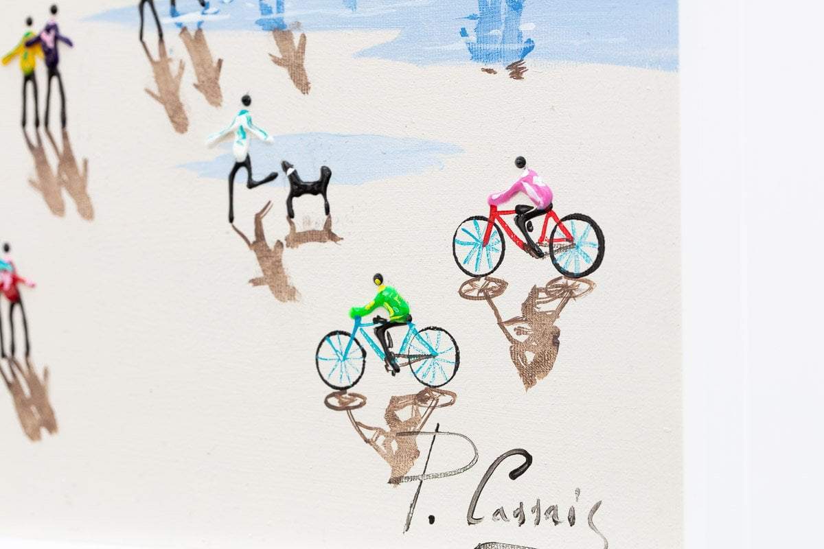 Bike Rides on the Beach - Original Paola Cassais Framed