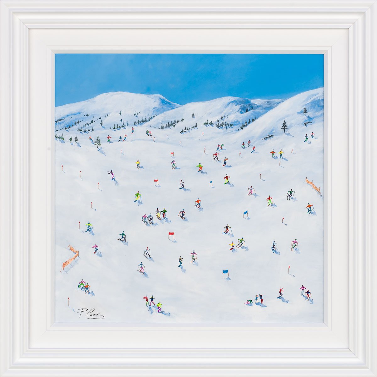 Skiing Fun - Original Paola Cassais Framed