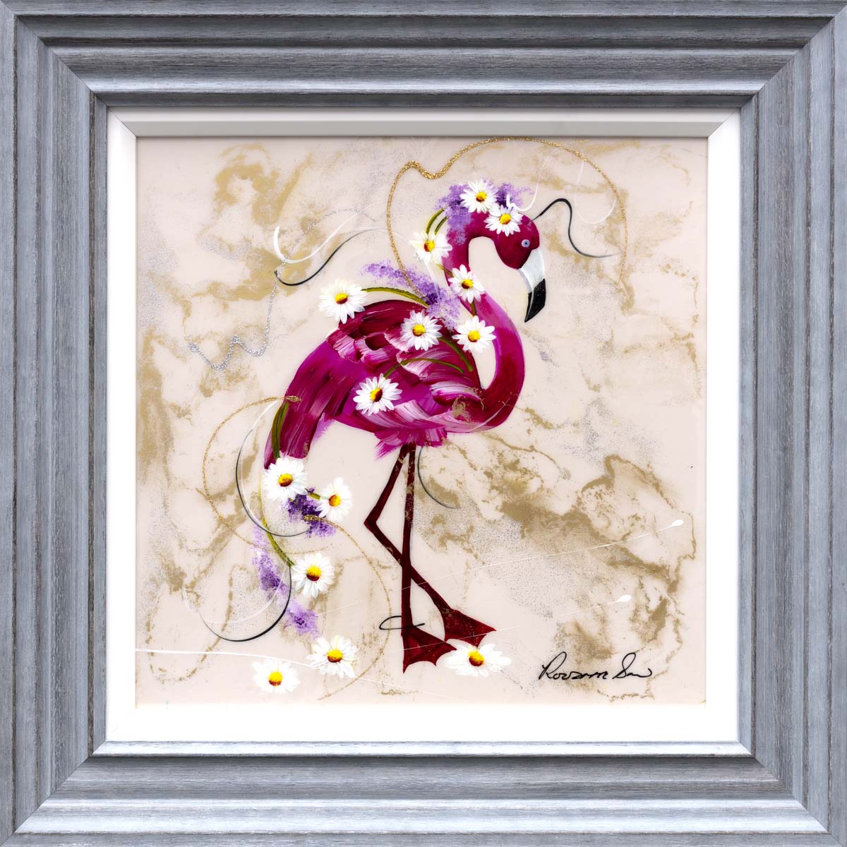Let&#39;s Flamingo - Original Rozanne Bell Original
