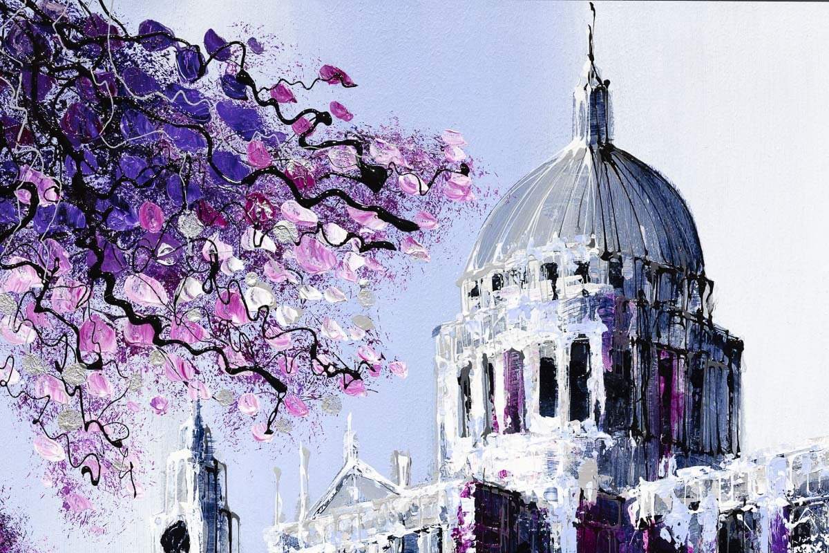 Blossoms in London - Original Simon Wright Framed