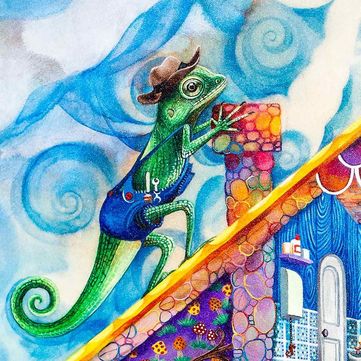 Alice in William Rabbits House - Original by artist Kerry Darlington - Wyecliffe Galleries