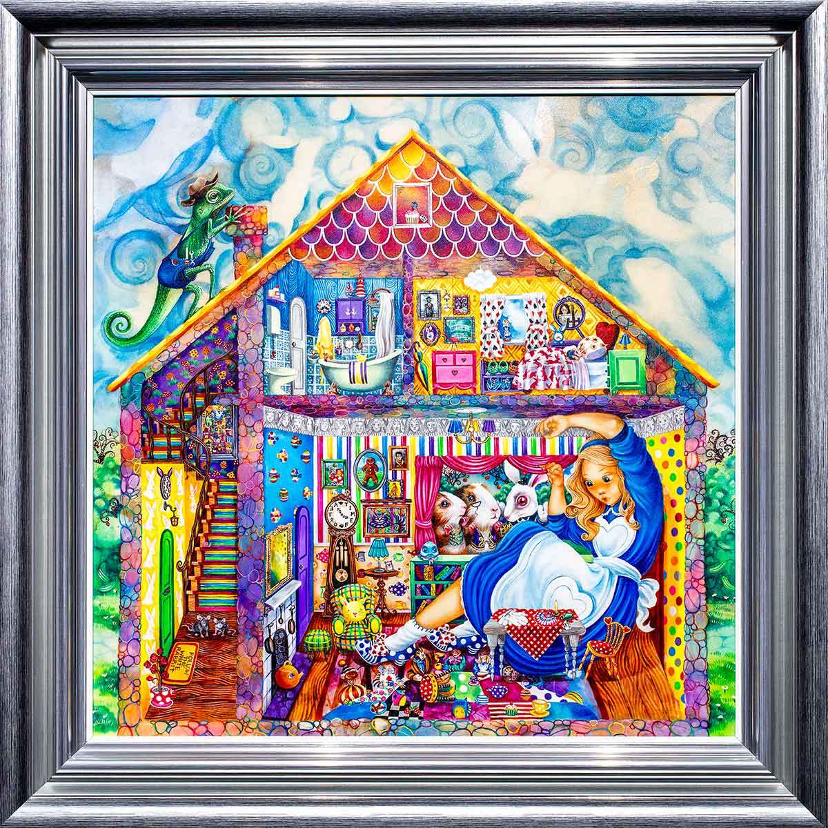 Alice in William Rabbits House - Original by artist Kerry Darlington - Wyecliffe Galleries