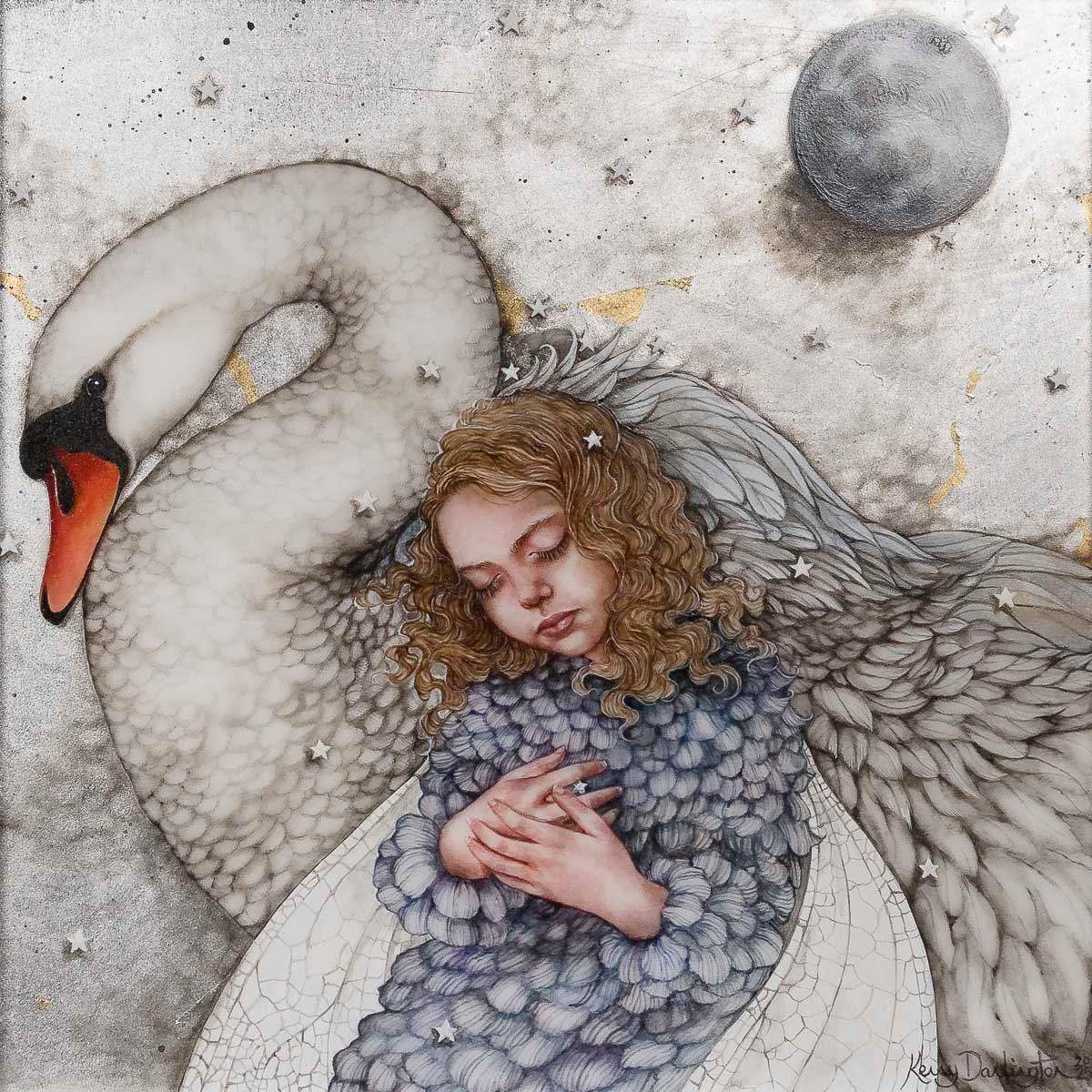 Cygnus - Original - SOLD by artist Kerry Darlington - Wyecliffe Galleries