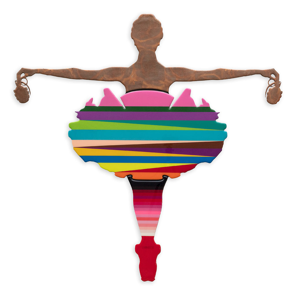 Drop The Bomb - Striped - Medium Wall Sculpture - Original