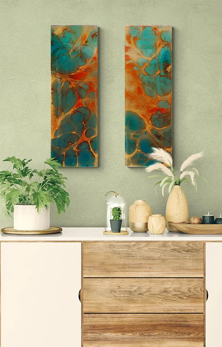 Flourishing - Original Diptych on Metal