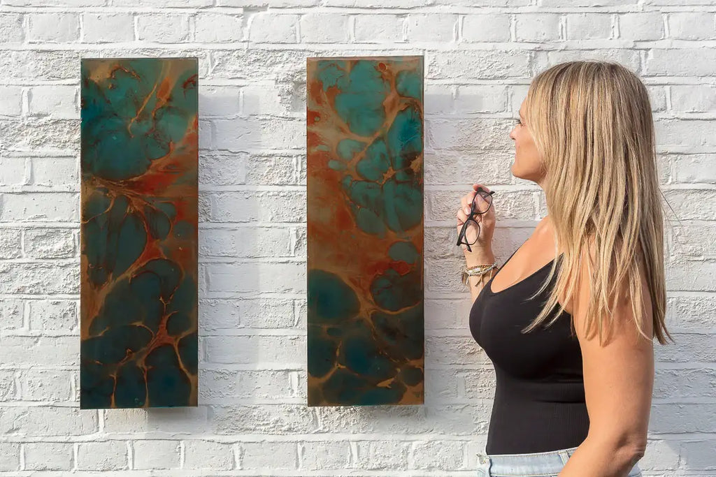 Flourishing - Original Diptych on Metal