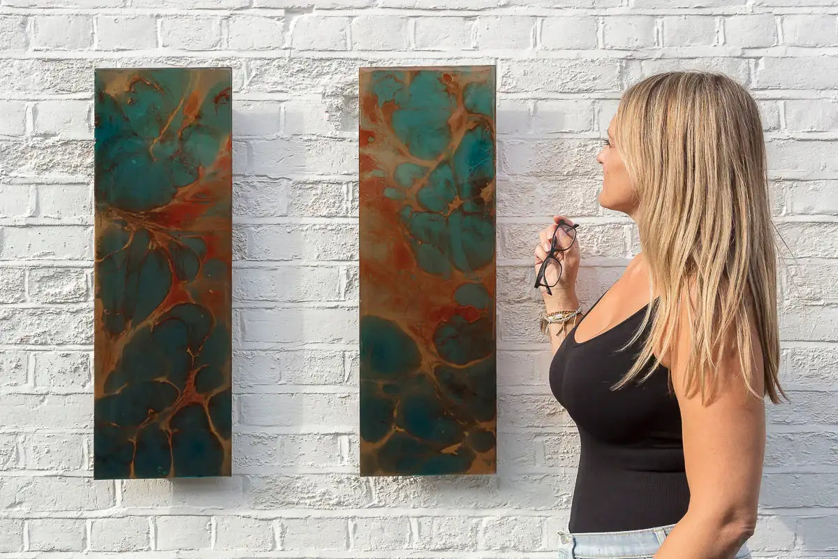 Flourishing - Original Diptych on Metal