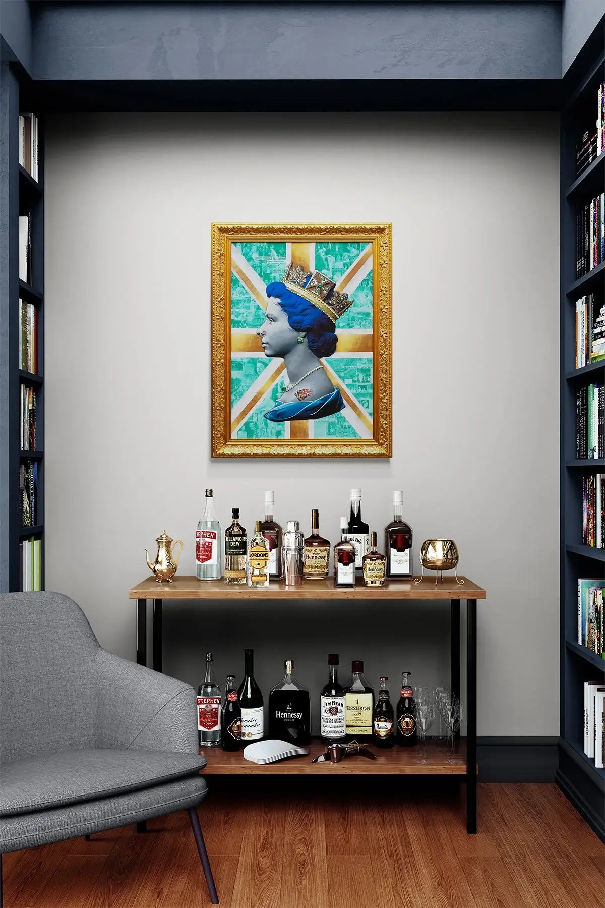 Gold/Teal Queen - Original Print