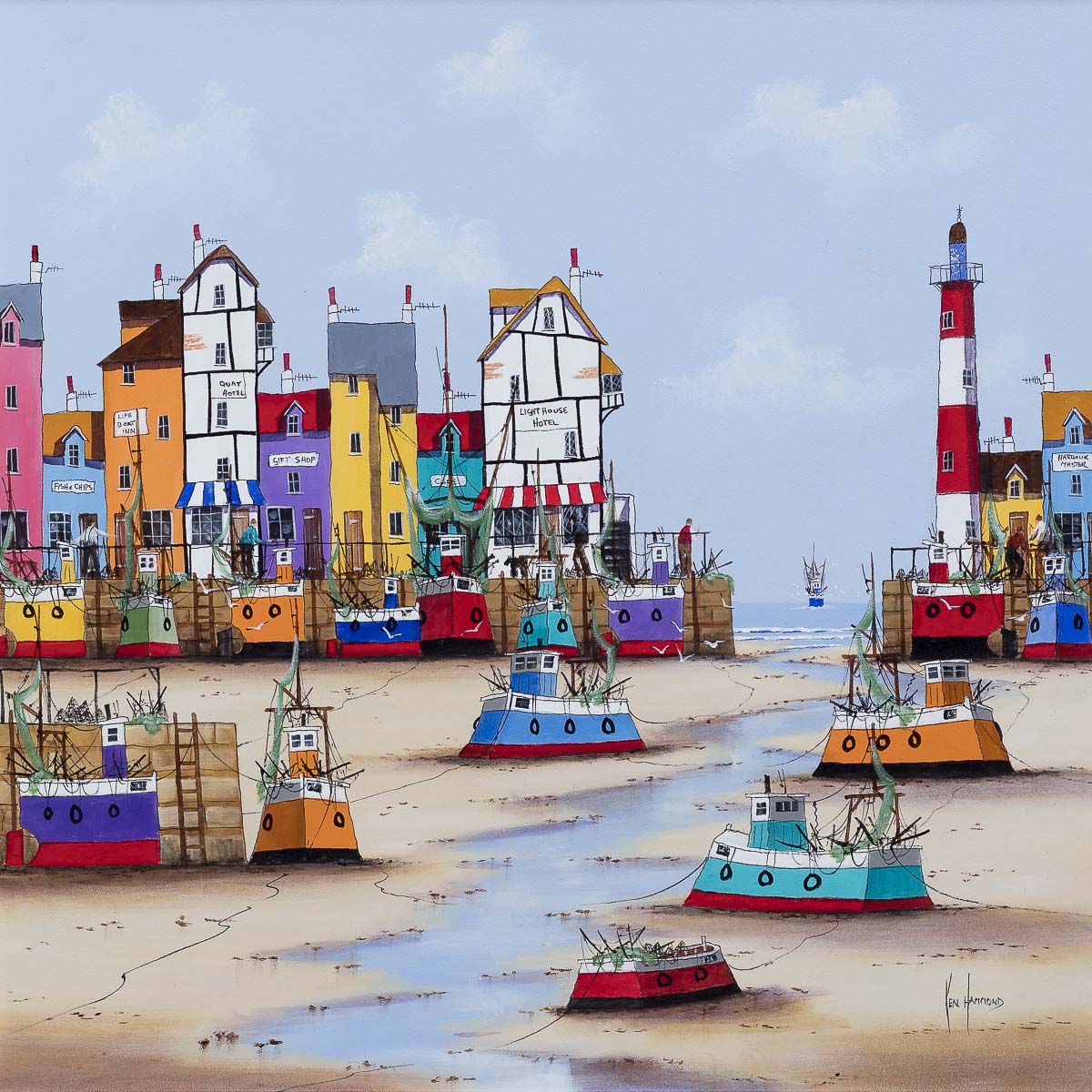 Harbour At Low Tide - Original