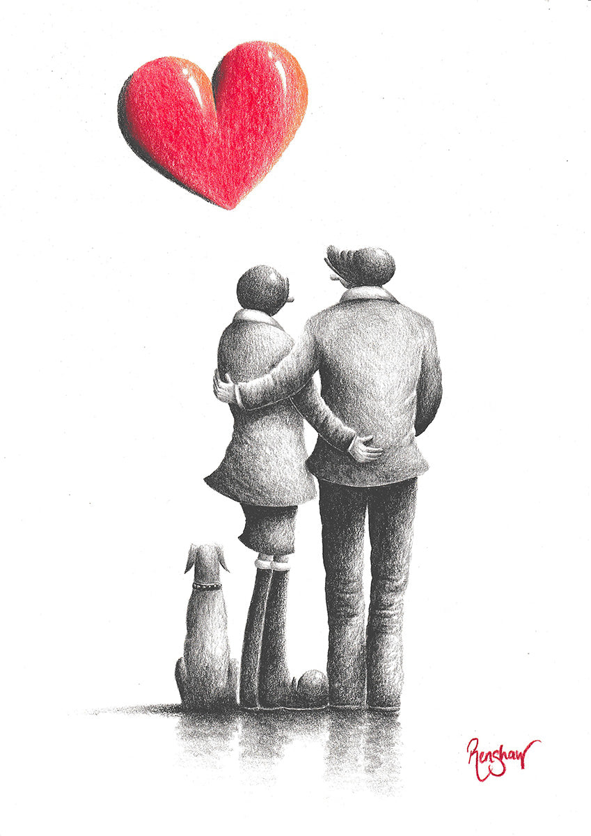 Love, Laughter And Paw Prints - Original Sketch