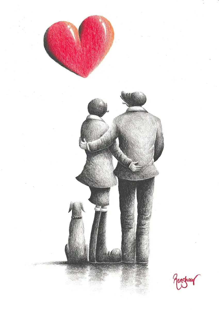 Love, Laughter And Paw Prints - Original Sketch