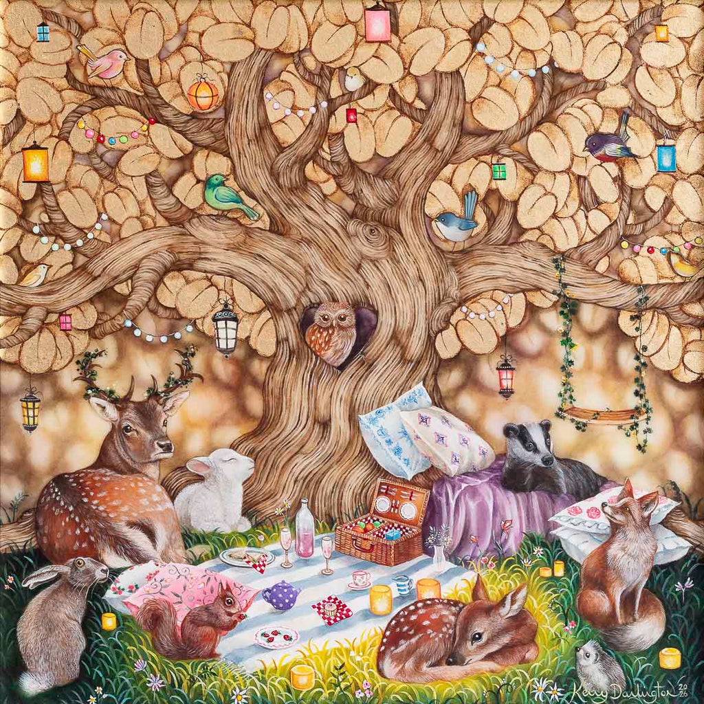 Kerry Darlington original Our Golden Canopy gold leaf tree painting