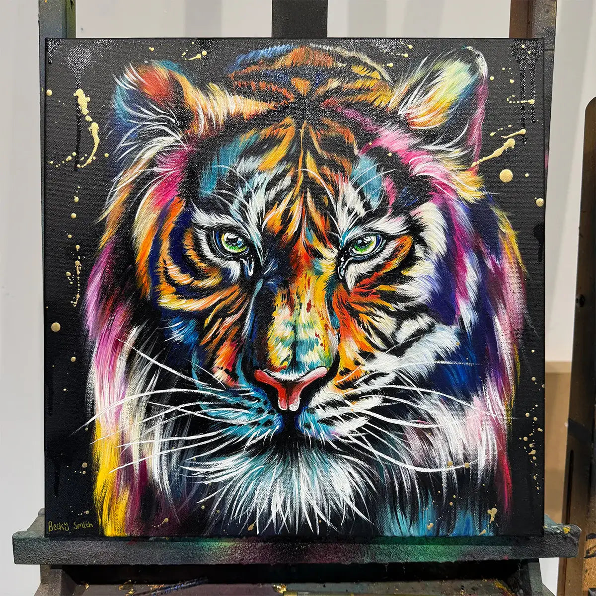 Eye Of The Tiger - Original - SOLD by artist Becky Smith - Wyecliffe Galleries