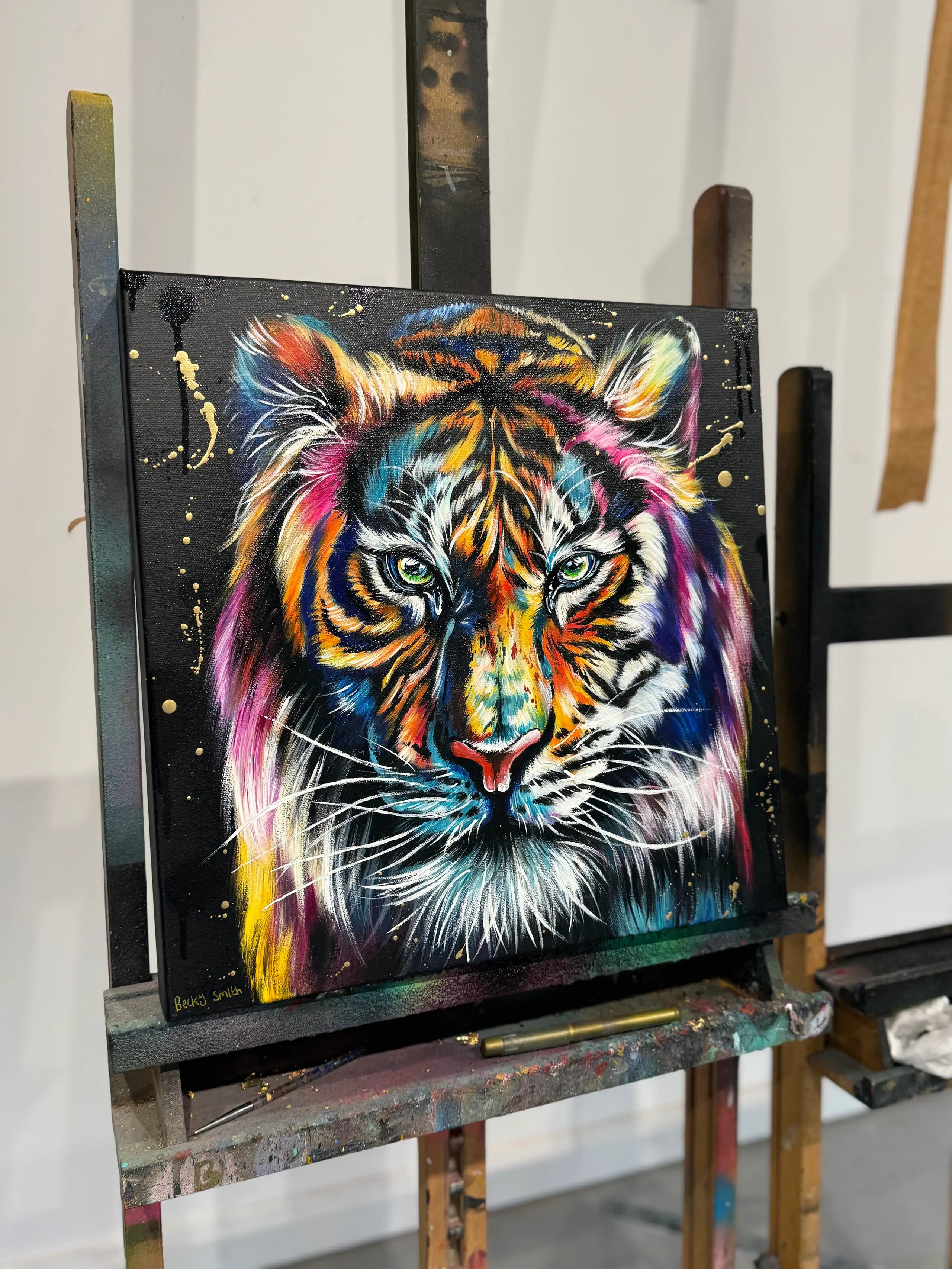 Eye Of The Tiger - Original - SOLD by artist Becky Smith - Wyecliffe Galleries