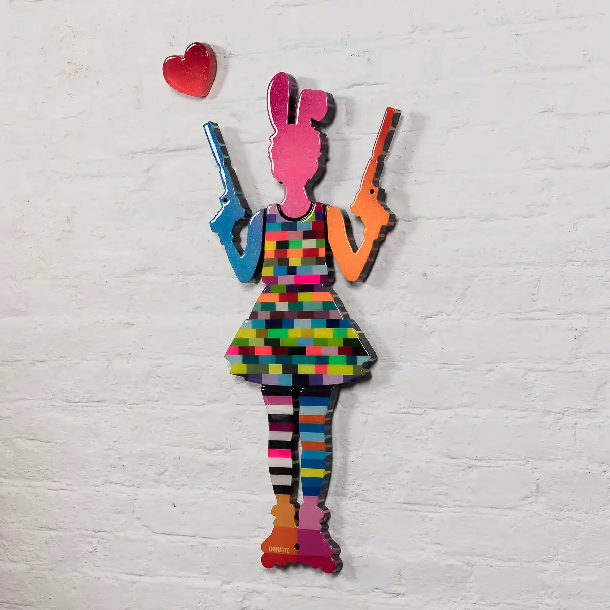 Rabbit Run - Miniature Wall Sculpture (Brick Effect) - Original - SOLD
