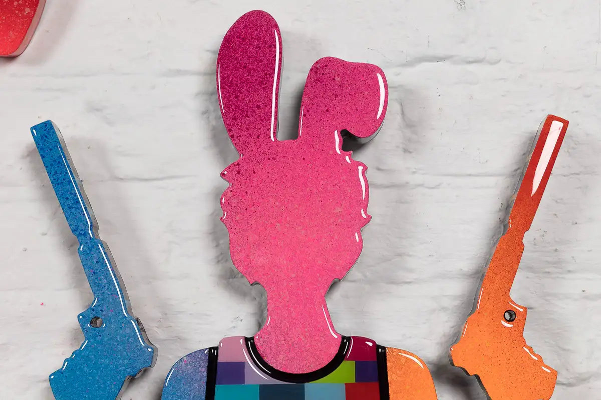 Rabbit Run - Miniature Wall Sculpture (Brick Effect) - Original - SOLD