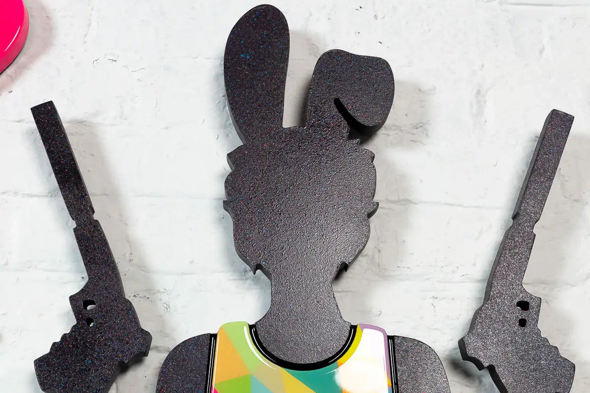 Rabbit Run - Confetti/Cosmic Ash - Medium Wall Sculpture - Original