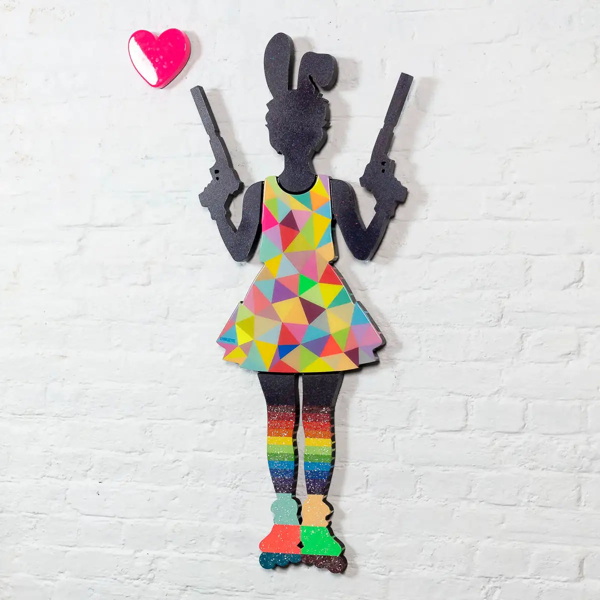 Rabbit Run - Confetti/Cosmic Ash - Medium Wall Sculpture - Original