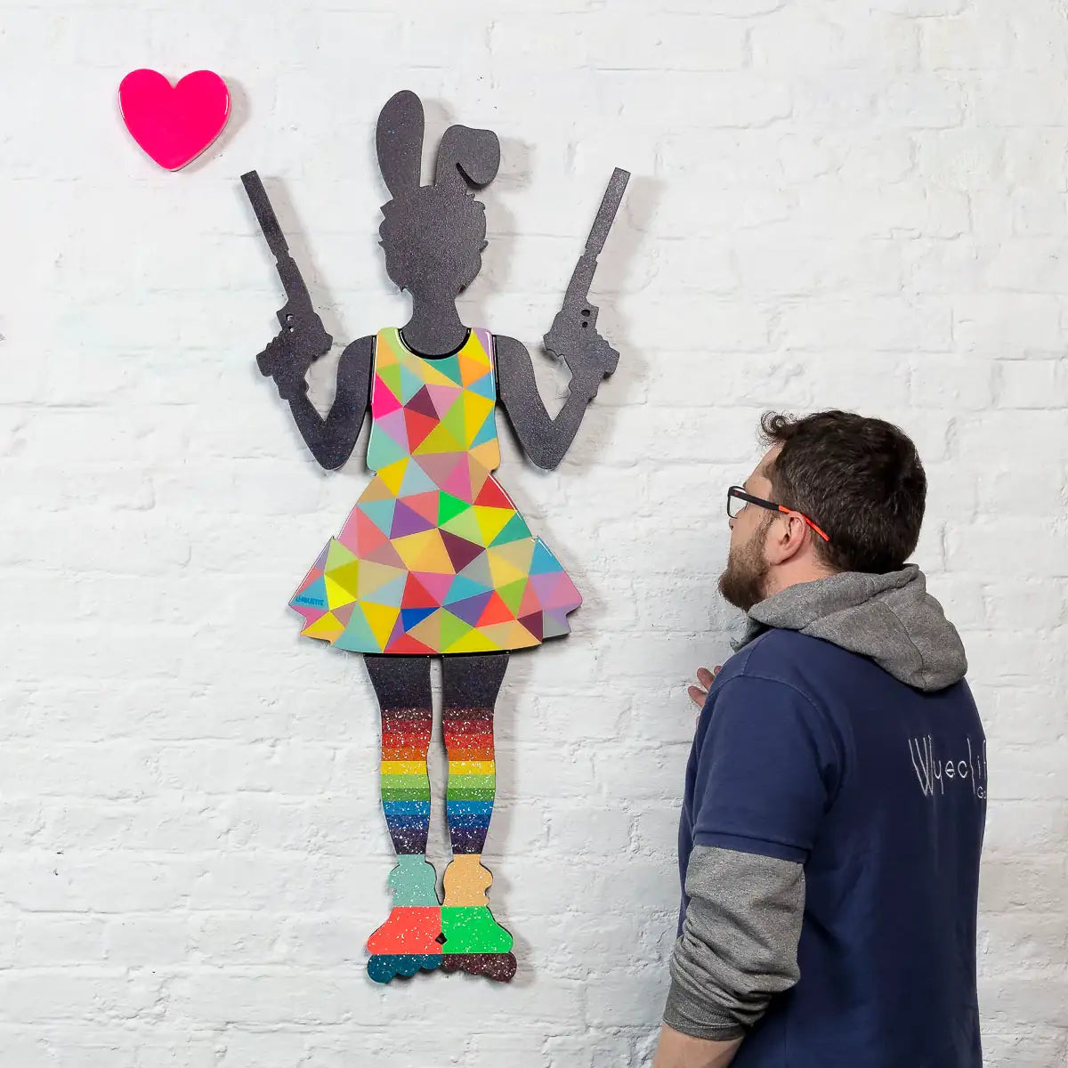 Rabbit Run - Confetti/Cosmic Ash - Medium Wall Sculpture - Original