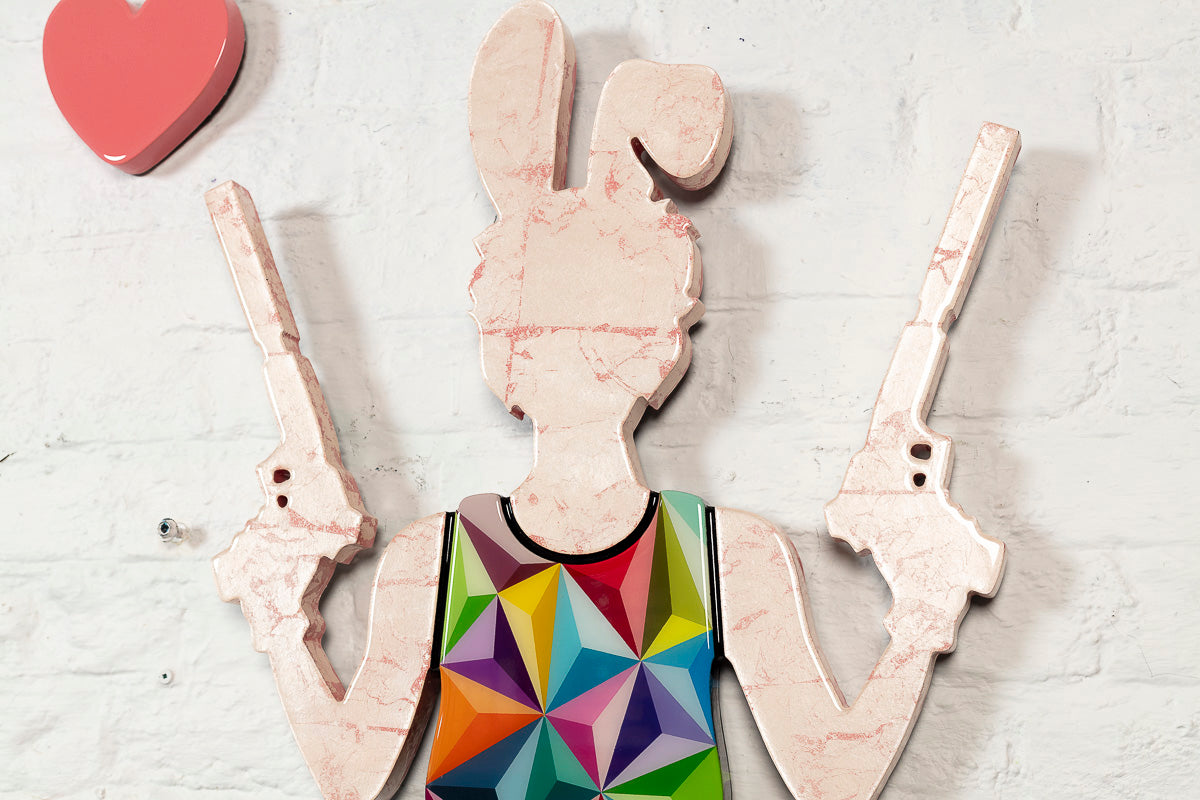 Rabbit Run - Geo Prism - Medium Wall Sculpture - SOLD