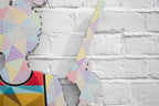 Rabbit Run - Geo Striped - Medium Wall Sculpture - Original