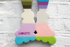 Rabbit Run - Geo Striped - Medium Wall Sculpture - Original