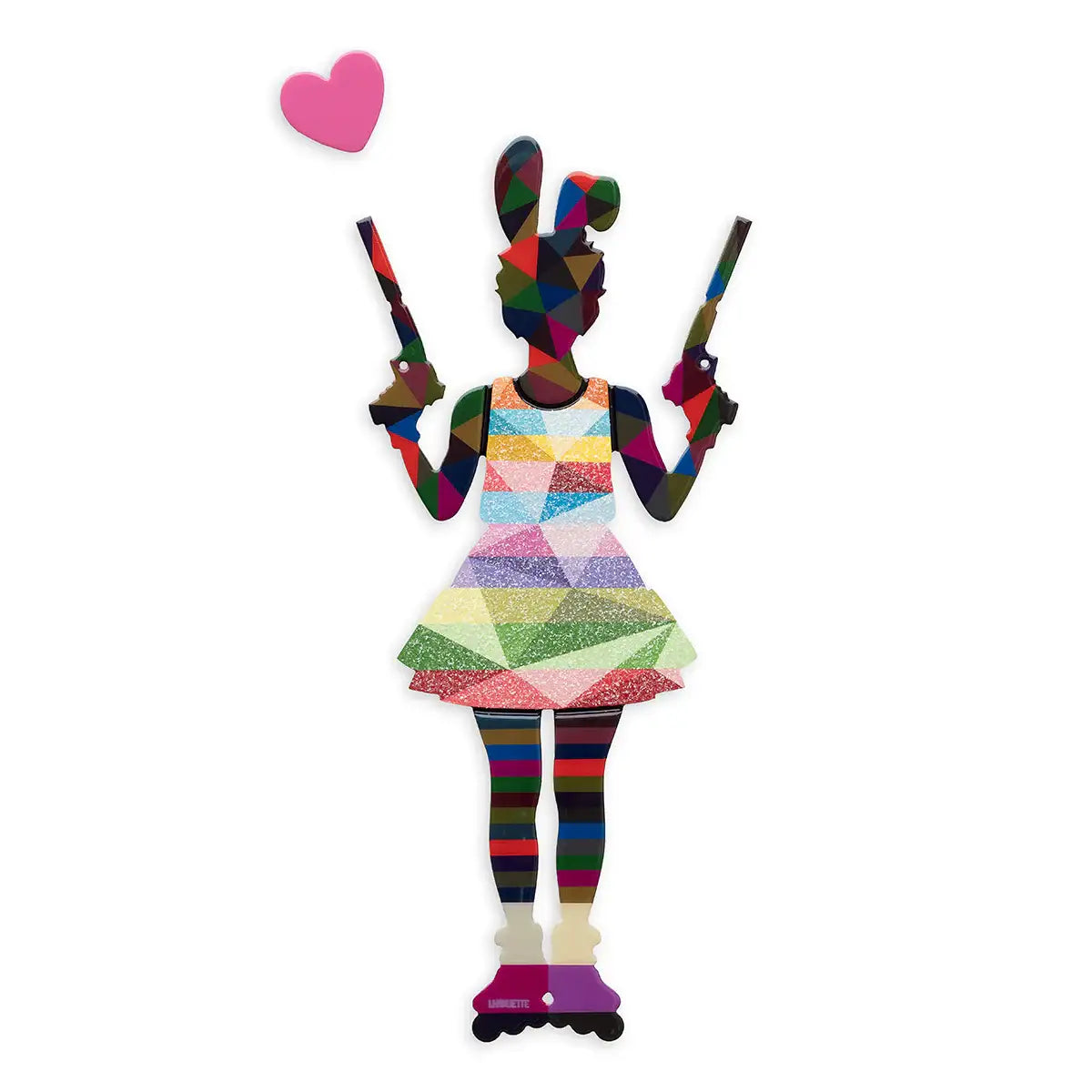 Rabbit Run - Geo Striped Confetti - Miniature Wall Sculpture - Original - SOLD