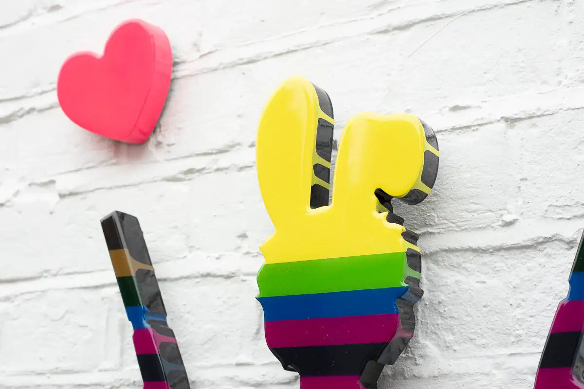 Rabbit Run - Vertical Striped - Miniature Wall Sculpture - Original - SOLD