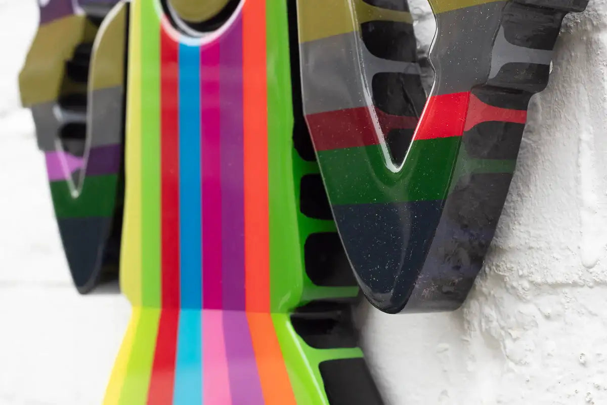 Rabbit Run - Vertical Striped - Miniature Wall Sculpture - Original - SOLD