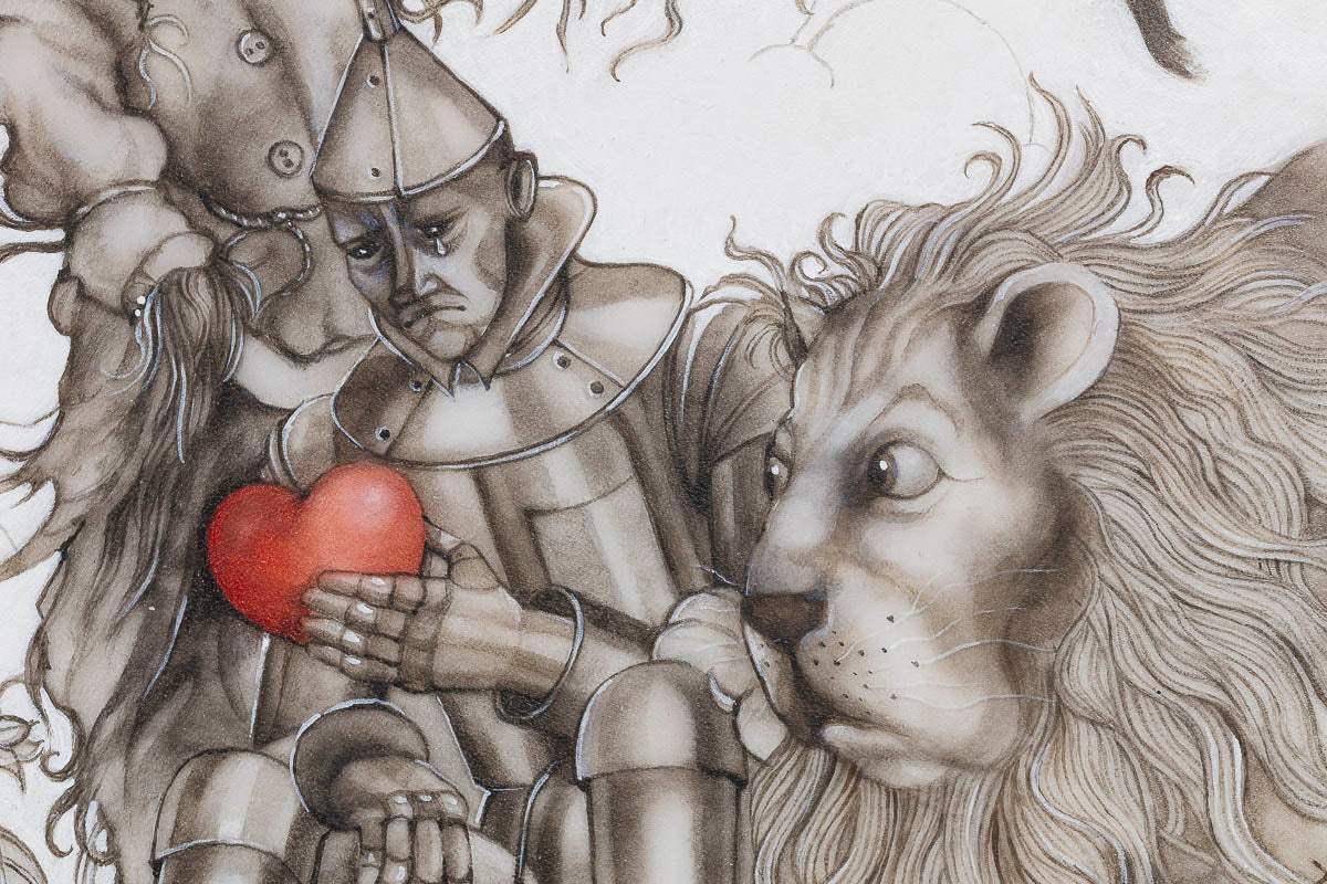 The Scarecrow, The Tin-Man And The Cowardly Lion - Original - SOLD by artist Kerry Darlington - Wyecliffe Galleries