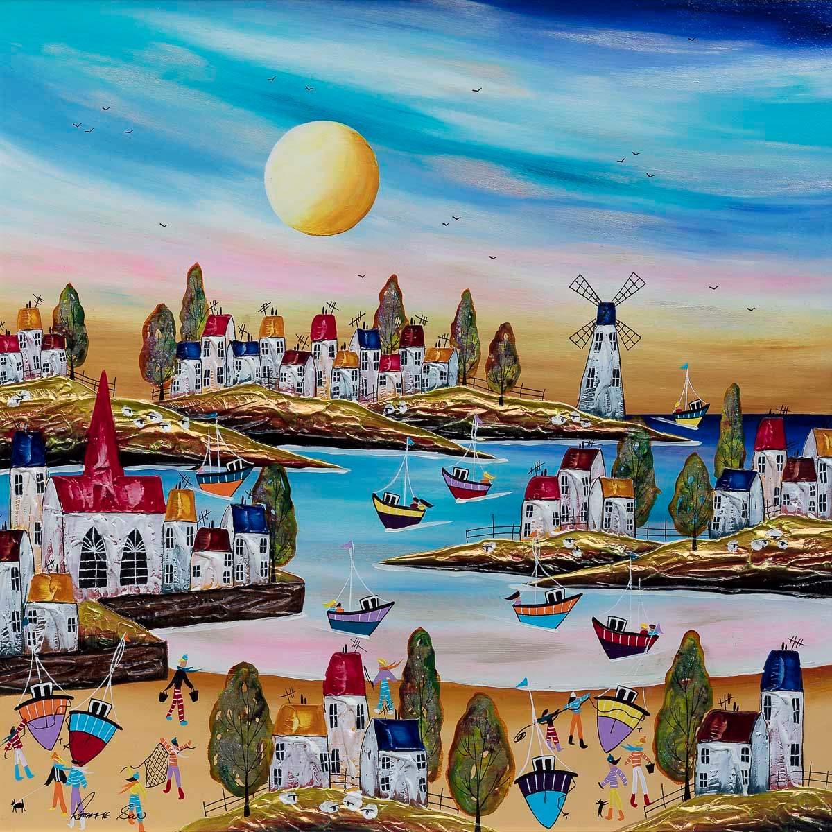 Village Life, Beach Vibes - Original - SOLD