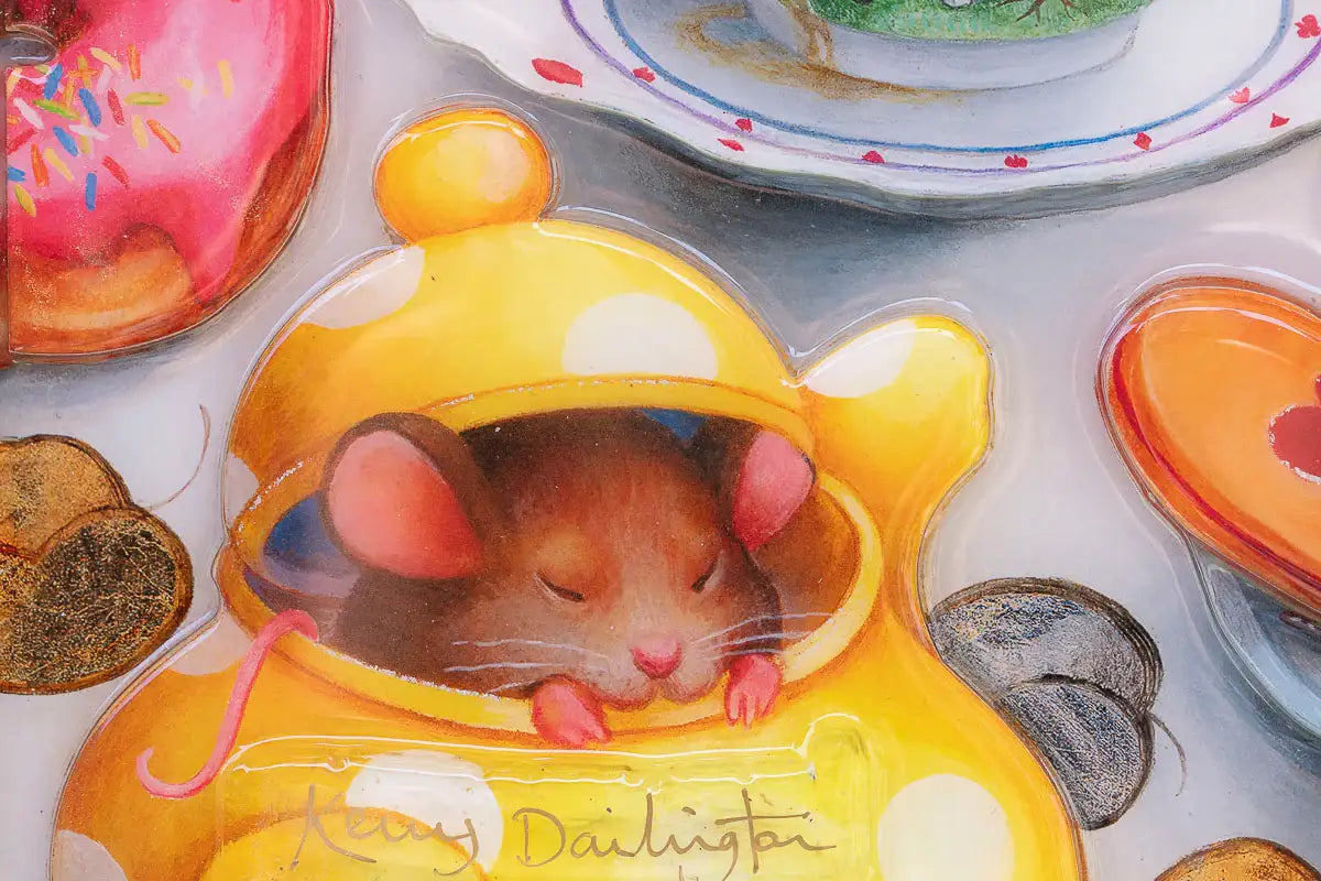 Drink Me bottle teacup pouring tea Wonderland artwork