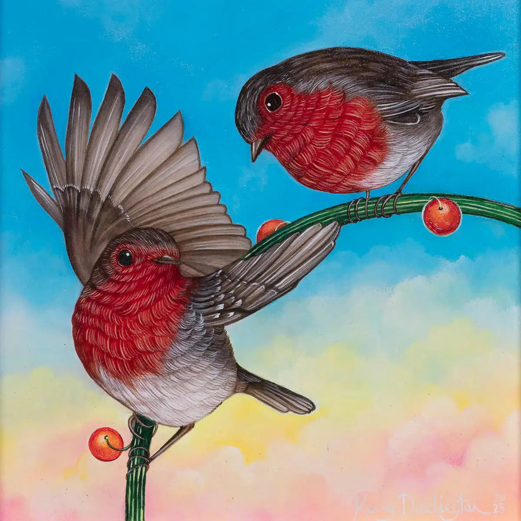 Winter Friends - Original by artist Kerry Darlington - Wyecliffe Galleries