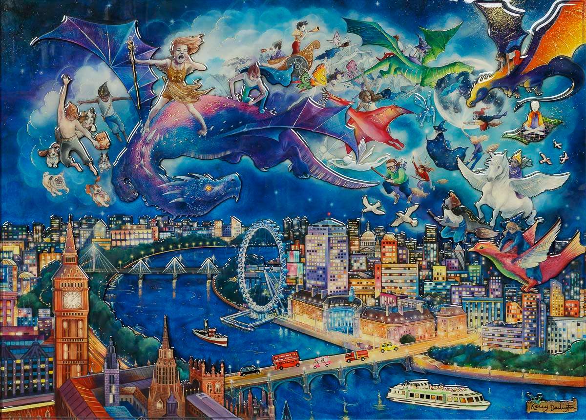 The Worlds Collide - GOLD Edition by artist Kerry Darlington - Wyecliffe Galleries