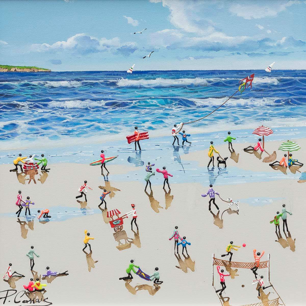 You, Me And The Ocean - Original by artist Paola Cassais - Wyecliffe Galleries