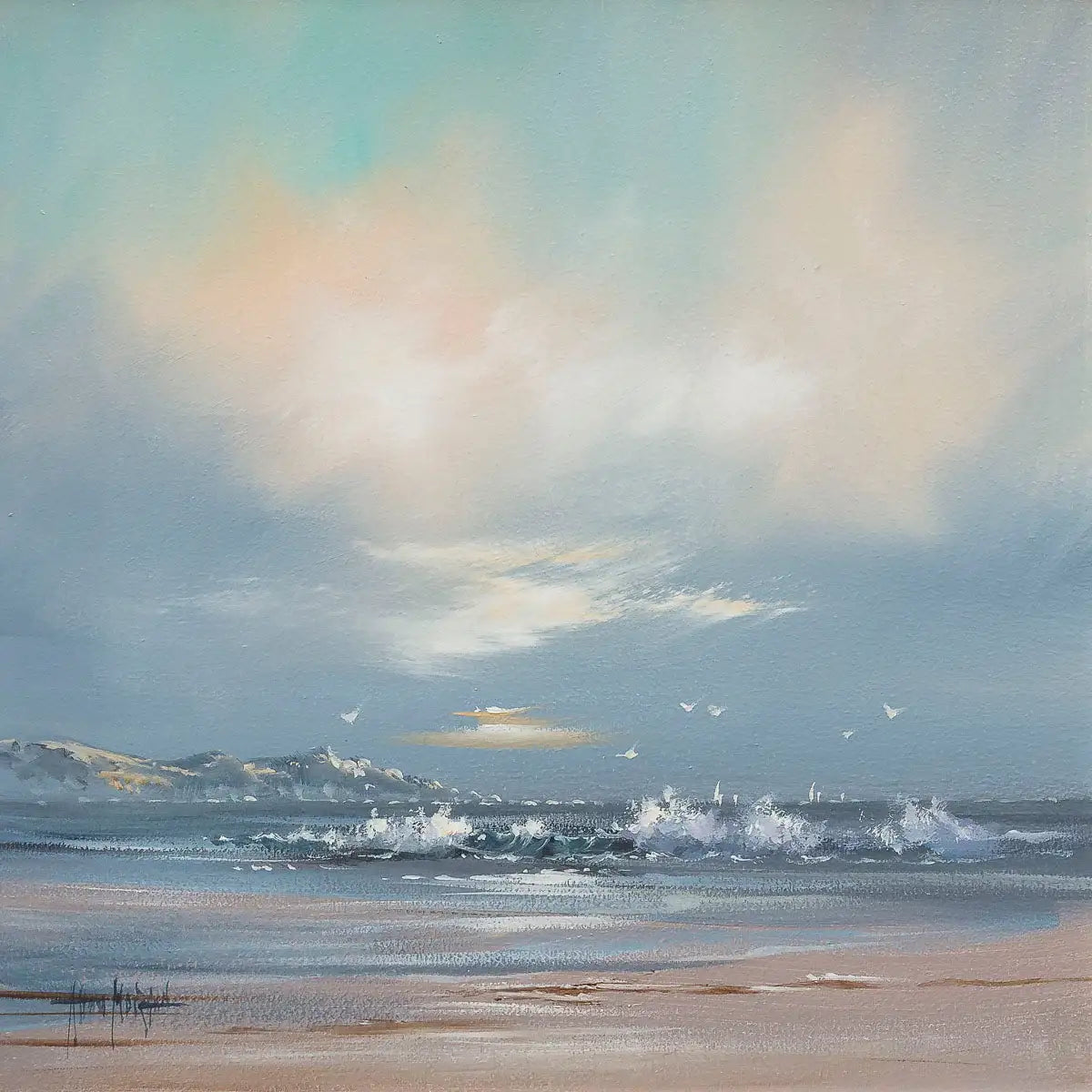 A Day At The Beach Restores The Soul - Original by artist Allan Morgan - Wyecliffe Galleries