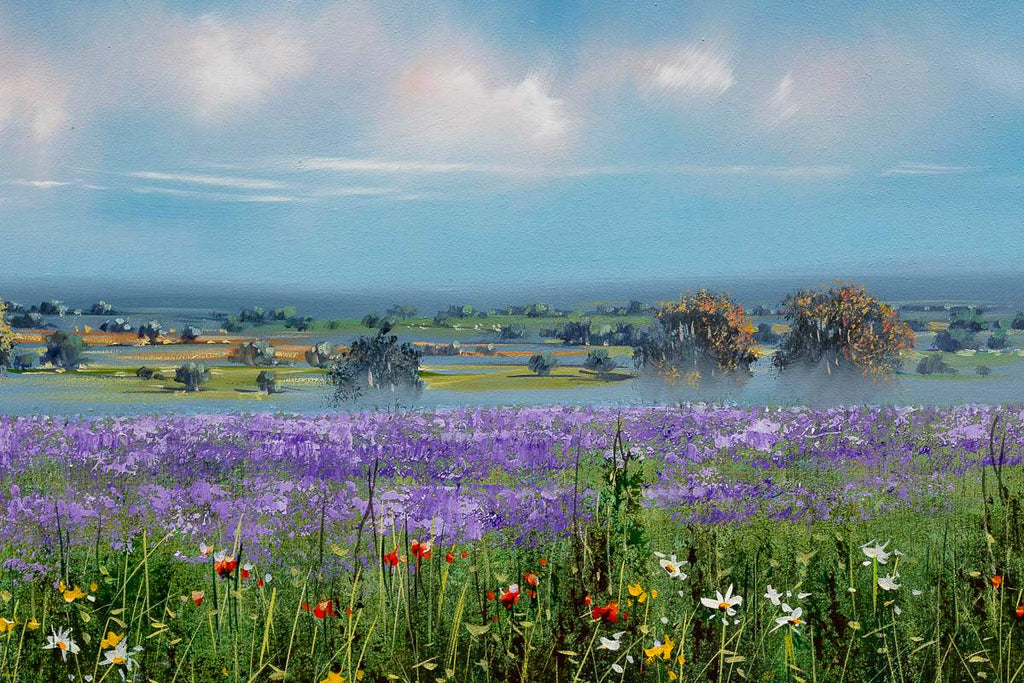 Fields in Full Bloom - Original - SOLD by artist Allan Morgan - Wyecliffe Galleries
