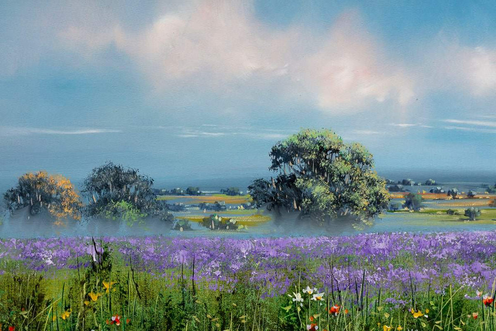 Fields in Full Bloom - Original - SOLD by artist Allan Morgan - Wyecliffe Galleries