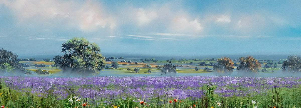 Fields in Full Bloom - Original - SOLD by artist Allan Morgan - Wyecliffe Galleries