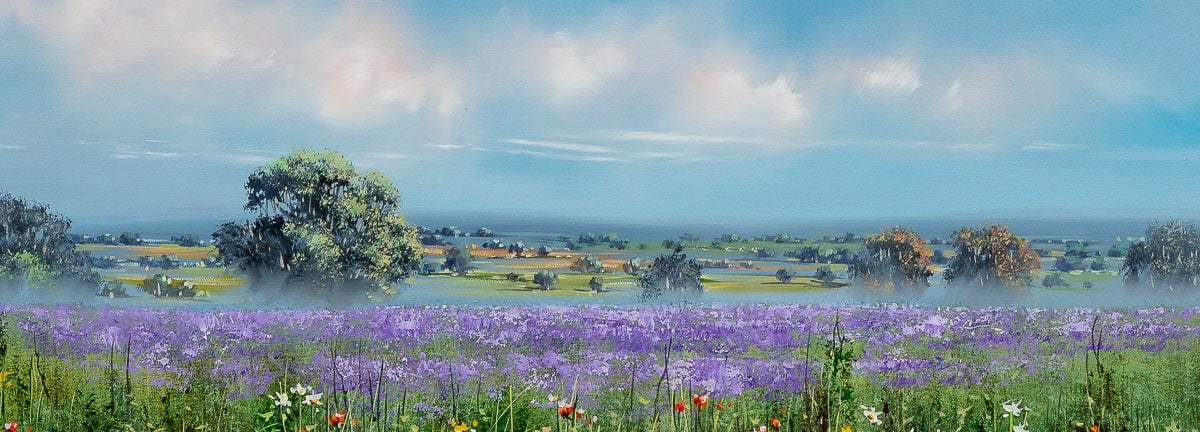 Fields in Full Bloom - Original - SOLD by artist Allan Morgan - Wyecliffe Galleries
