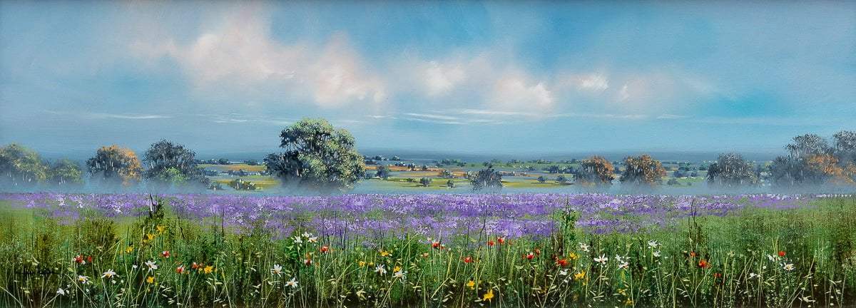 Fields in Full Bloom - Original - SOLD by artist Allan Morgan - Wyecliffe Galleries