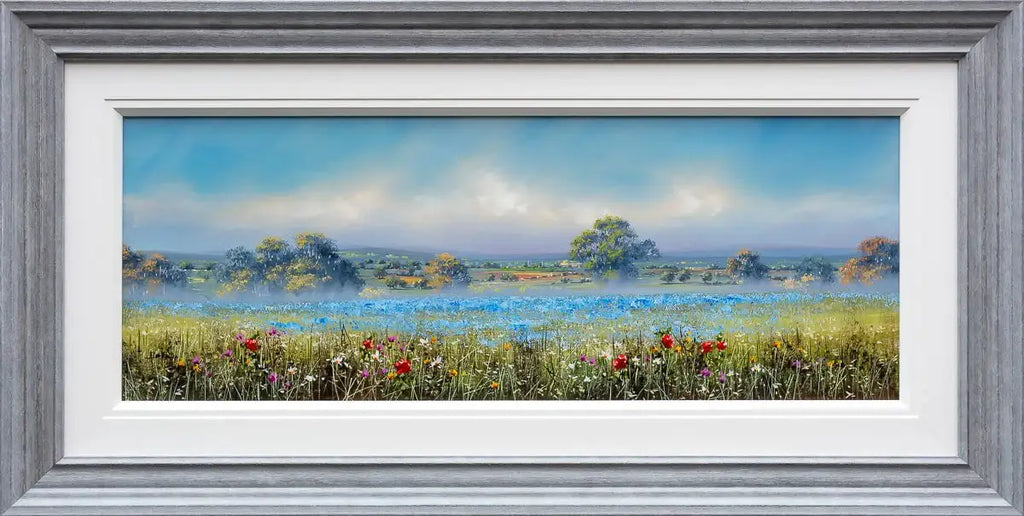 Fields of Blue - Original - SOLD by artist Allan Morgan - Wyecliffe Galleries