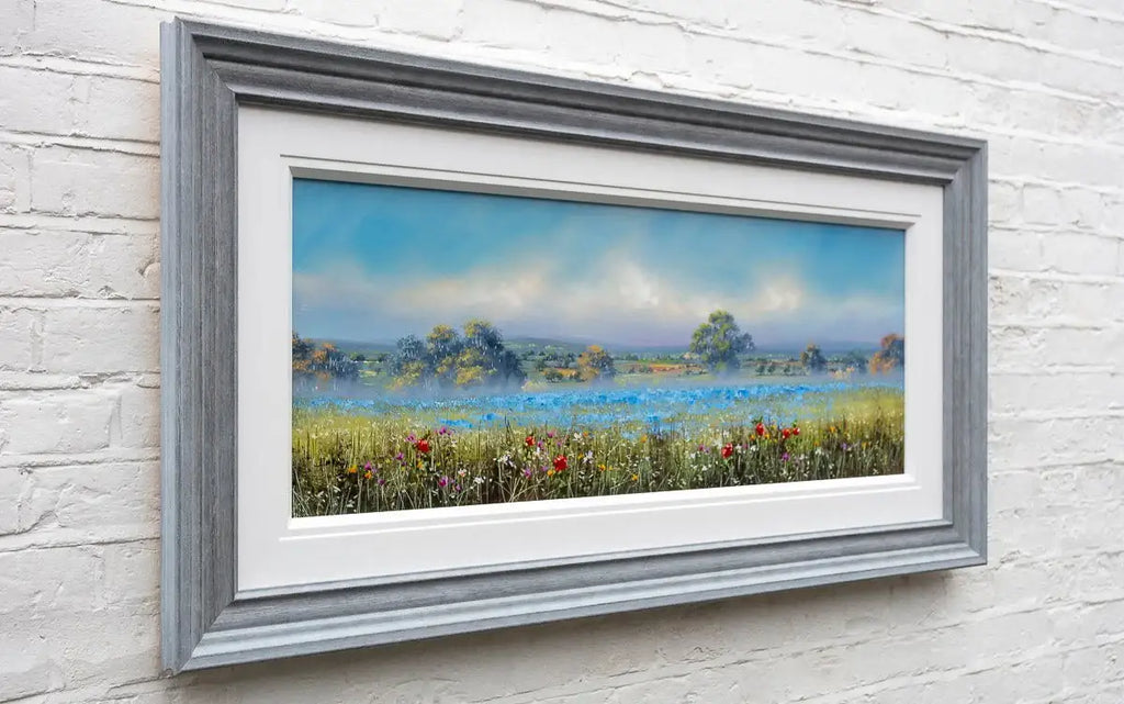 Fields of Blue - Original - SOLD by artist Allan Morgan - Wyecliffe Galleries