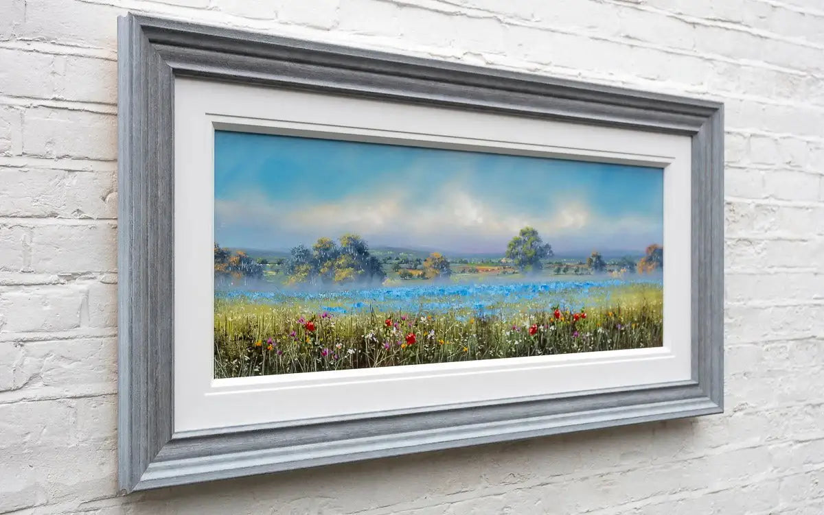 Fields of Blue - Original - SOLD by artist Allan Morgan - Wyecliffe Galleries