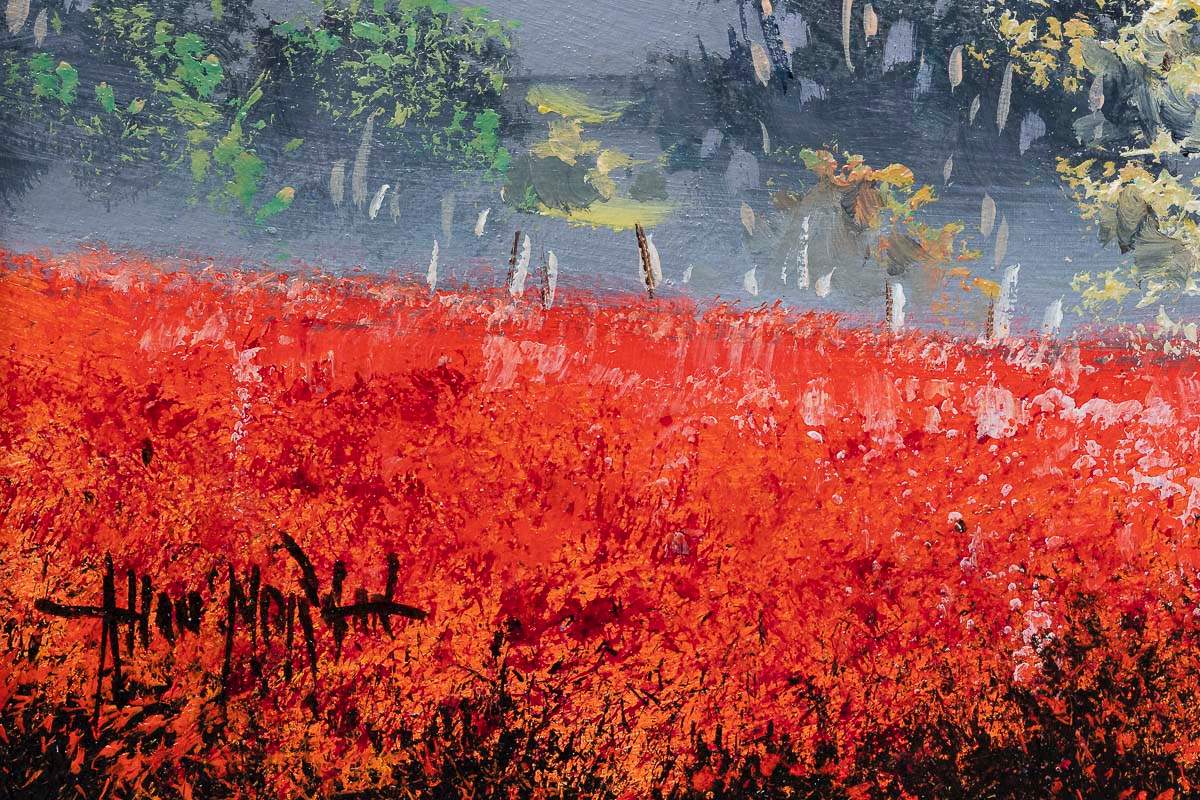 Fields of Red - Original by artist Allan Morgan - Wyecliffe Galleries