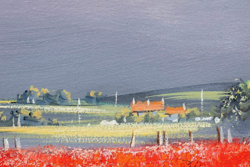 Fields of Red - Original by artist Allan Morgan - Wyecliffe Galleries