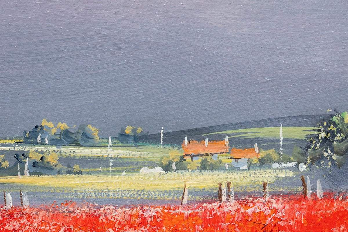 Fields of Red - Original by artist Allan Morgan - Wyecliffe Galleries